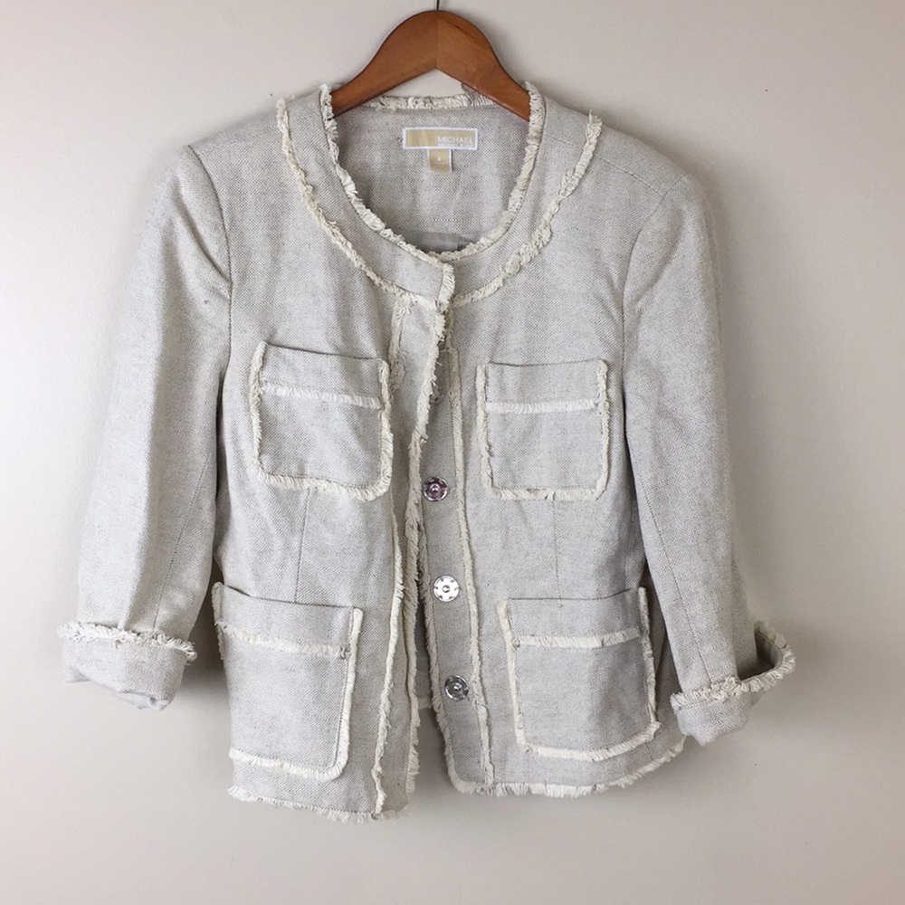 Michael Kors Cream Tweed Blazer - Picture 3 of 9